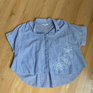 madewell cropped button-up blouse